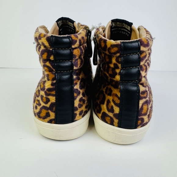 Vintage Havana Daniella Crazy Leopard High Top Sneakers Side Zip Womens Size 8.5 - Picture 6 of 11